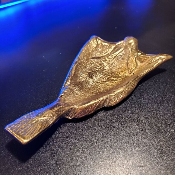 VTG Solid Brass Split Cod Fish Dish Old Lunenburg Foundry NFLD Marked Maritime C - Picture 2 of 11